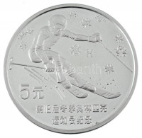 Kína 1988. 5Y Ag 'Téli Olimpia 1988 Calgary - Síelés' kapszulában T:PP karcChina 1988. 5 Yuan Ag '1988 Winter Olympics, Calgary - Downhill Skiing' in capsule C:PP scratchKrause KM#201