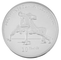 Kongó 2000. 10Fr Ag '2000. évi Olimpiai Játékok Sydney - Birkózás' T:PP ujjlenyomat /Congo 2000. 10 Francs Ag 'Olympic Games 2000 Sydney - Wrestling' C:PP fingerprints