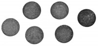 Lengyel Királyság 1620-1627. 1gr (1/24 Thaler) Ag 'III. Zsigmond' (6xklf) T:VF,F patina Poland 1620-1627. 1 Groschen (1/24 Thaler) Ag 'Sigismund III' (6xdiff) C:VF,F patina