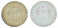 Lengyelország 1976. 200Zl Ag 'XXI. Olimpia / Nagy olimpiai láng' (2xklf), egyik 'PRÓBA' feliratú próbaveret T:PP, AU patina /Poland 1976. 200 Złotych Ag 'XXI Olympics / Big Olympic Flame' (2xdiff), one with 'PRÓBA' pattern C:PP, AU patina