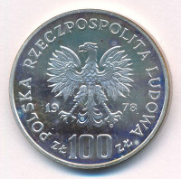 Lengyelország 1978. 100Zl Ag 'Jávorszarvas' T:UNC (eredetileg PP)Poland 1978. 100 Zlotych Ag 'Moose' C:UNC (originally PP)Krause Y#93