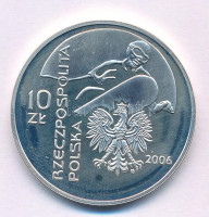 Lengyelország 2006. 10Zl Ag 'Torinói Téli Olimpia 2006' kapszulában T:PP ujjlenyomat, patinaPoland 2006. 10 Zlotych Ag 'Olympic Winter Games - Turin 2006' in capsule C:PP fingerprints, patinaKrause Y#555