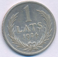 Lettország 1924. 1L Ag T:XF,VF Latvia 1924. 1 Lats Ag C:XF,VF Krause KM#7