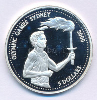 Libéria 1999. 5$ Ag '2000. évi Olimpiai Játékok Sydney' T:PP apró foltLiberia 1999. 5 Dollars Ag 'Olympic Games 2000 Sydney' C:PP small spot