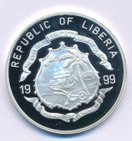 Libéria 1999. 5$ Ag '2000. évi Olimpiai Játékok Sydney' T:PP apró foltLiberia 1999. 5 Dollars Ag 'Olympic Games 2000 Sydney' C:PP small spot