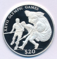 Libéria 2000. 20$ Ag '2000. évi Olimpiai Játékok Sydney - Gyeplabda' kapszulában T:PP Liberia 2000. 20 Dollars Ag 'Olympic Games 2000 Sydney - Turf ball' in capsule C:PP