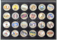 Libéria 2004. 10D 'Szabadság pillanatai' multicolor Cu-Ni érmesorozat 24xklf darabja eredeti díszdobozban T:AU (PP) Liberia 2004. 10 Dollars 'Moments of Freedom' multicolor Cu-Ni coin set (24xdiff) in original case C:AU (PP)