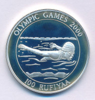 Maldív-szigetek 1998. 100R Ag '2000. évi Olimpiai Játékok Sydney' T:PP patinaMaldives 1998. 100 Rufiyaa Ag 'Olympic Games 2000 Sydney' C:PP patinaKrause KM#98