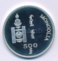 Mongólia 1998. 500T Ag 'Téli Olimpia 1998, Nagano - Síelő' kapszulában T:PPMongolia 1998. 500 Tögrög Ag 'Winter Olympics 1998, Nagano - Skier' in capsule C:PPKrause KM#155