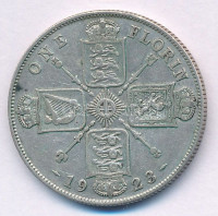 Nagy-Britannia 1923. 1Fl Ag 'V. György' T:VF,FGreat Britain 1923. 1 Florin Ag 'George V' C:VF,FKrause KM#817a