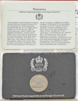 Nagy-Britannia & Brit Nemzetközösség országai 1977. 15db-os érmetétel II. Erzsébet uralkodásának 25. évfordulója alkalmából, műbőr albumban, gerincén németül 'II. Erzsébet 25 éves uralkodása', német nyelvű