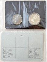 Nagy-Britannia & Brit Nemzetközösség országai 1977. 15db-os érmetétel II. Erzsébet uralkodásának 25. évfordulója alkalmából, műbőr albumban, gerincén németül 'II. Erzsébet 25 éves uralkodása', német nyelvű