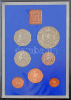Nagy-Britannia & Brit Nemzetközösség országai 1977. 15db-os érmetétel II. Erzsébet uralkodásának 25. évfordulója alkalmából, műbőr albumban, gerincén németül 'II. Erzsébet 25 éves uralkodása', német nyelvű