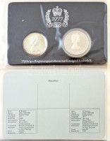 Nagy-Britannia & Brit Nemzetközösség országai 1977. 15db-os érmetétel II. Erzsébet uralkodásának 25. évfordulója alkalmából, műbőr albumban, gerincén németül 'II. Erzsébet 25 éves uralkodása', német nyelvű