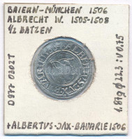 Német Államok / Bajorország 1506 1/2b Ag 'IV. Albert' (1,87g) T:XF German States / Bavaria 1506. 1/2 Batzen Ag 'Albrecht IV' (1,87g) C:XFKrause MB#17