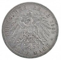 Német Államok / Poroszország 1902A 5M Ag 'II. Vilmos' Berlin (27,76g) T:2 patina / German States / Prussia 1904A 5 Mark Ag 'Wilhelm II' Berlin (27,76g) C:XF patinaKrause KM# 523