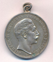 Német Államok / Poroszország 1910A 3M Ag 'II. Vilmos' T:XF füllel, patina German States / Prussia 1910A 3 Mark Ag 'Wilhelm II' C:XF with ear, patina Krause KM#527