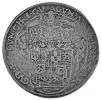 Német Államok / Schwarzburg 1608HG Tallér Ag közös kiadás, Erfurt (28,92g) T:VF,F patinaGerman States / Schwarzburg 1608HG Thaler Ag joint coinage, Erfurt (28,92g) C:VF,F patinaKrause KM# 21, Davenport 7677B