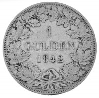 Német Államok / Württemberg 1842. 1G Ag 'I. Vilmost' T:XF patina / German States / Württemberg 1842. 1 Gulden Ag 'Wilhelm I' C:XF patina Krause KM#574