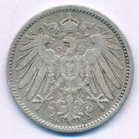 Német Birodalom 1892D 1M Ag 'II. Vilmos' T:VFGerman Empire 1892D 1 Mark Ag 'Wilhelm II' C:VFKrause KM#14