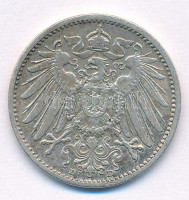 Német Birodalom 1907D 1M Ag T:XF patinaGerman Empire 1907D 1 Mark Ag C:XF patinaKrause KM#14