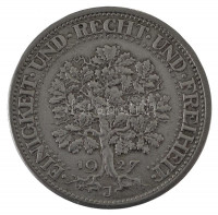 Németország / Weimari Köztársaság 1927J 5M Ag München (24,78g) T:XF,VF ph. / Germany / Weimar Republic 1927J 5 Mark Ag Munich (24,78g) C:XF,VF edge error Krause KM#56
