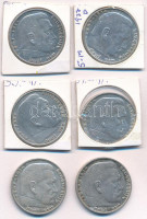 Német Harmadik Birodalom 1935-1938. 5M Ag 'Hindenburg' (6xklf) T:AU-VF patinaGerman Third Reich 1935-1938. 5 Mark Ag 'Hindenburg' (6xdiff) C:AU-VF patinaKrause KM#94