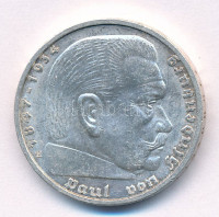 Német Harmadik Birodalom 1936E 5M Ag 'Paul von Hindenburg' T:XF kis ph. German Third Reich 1936E 5 Reichsmark Ag 'Paul von Hindenburg' C:XF small edge error Krause KM#94