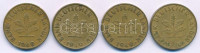 NSZK 1949. 10pf sárgarézzel bevont acél (4xklf verdejel: D, F, G, J) T:VFFRG 1949. 10 Pfennig brass clad steel (4xdiff mintmarks: D, F, G, J) C:VFKrause KM#103
