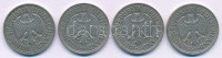 NSZK 1950. 1M Cu-Ni (4xklf verdejel: D, F, G, J) T:XF,VFGFR 1950. 1 Mark Cu-Ni (4xdiff mintmarks: D, F, G, J) C:XF,VF Krause KM#110