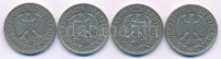 NSZK 1958. 1M Cu-Ni (4xklf verdejel: D, F, G, J) T:XF,VFGFR 1958. 1 Mark Cu-Ni (4xdiff mintmarks: D, F, G, J) C:XF,VF Krause KM#110