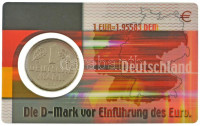 NSZK 1971J 1M Cu-Ni műanyag kártyán T:XFGFR 1971J 1 Mark Cu-Ni on plastic card C:XFKrause KM#110
