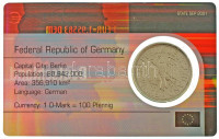NSZK 1971J 1M Cu-Ni műanyag kártyán T:XFGFR 1971J 1 Mark Cu-Ni on plastic card C:XFKrause KM#110