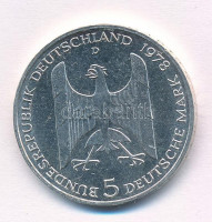 NSZK 1978D 5M Ag 'Gustav Stresemann születésének 100. évfordulója' T:1-,2 patinaFRG 1978D 5 Mark Ag '100th Anniversary - Birth of Gustav Stresemann' C:AU,XF patinaKrause KM#147