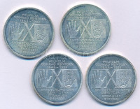 Németország 1995D 10M Ag '150 éve született Wilhelm Conrad Röntgen - 100 éves a Röntgen-sugár'(4x) T:UNC patinaGermany 1995D 10 Mark Ag '150th Birth Anniversary - Wilhelm Conrad Röntgen - 100th Anniversary of X-ray' (4x) C:UNC