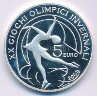 Olaszország 2005. 5E Ag 'Téli Olimpia 2006 - Műkorcsolya' kapszulában T:AU (PP) ujjlenyomat, patina, karcItaly 2005. 5 Euro Ag '2006 Winter Olympics - Figure Skating' in capsule C:AU (PP) fingerprints, patina, scratchKrause KM#266