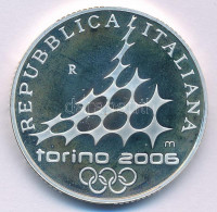 Olaszország 2005. 10E Ag 'Téli Olimpia 2006 - Alpesi síelés (lesiklás)' kapszulában T:PP patina, ujjlenyomatItaly 2005. 10 Euro Ag '2006 Winter Olympics - Alpine Skiing' in capsule C:PP patina, fingerprintsKrause KM#260