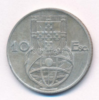 Portugália 1954. 10E Ag T:XF Portugal 1954. 10 Escudos Ag C:XF Krause KM#586