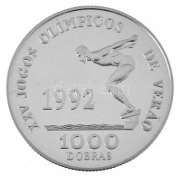 Sao Tomé és Principé 1990. 1000D Ag 'XXV. Nyári Olimpia' T:PP / Saint Thomas & Prince Islands 1990. 1000 Dobras Ag 'XXV Summer Olympics' C:PPKrause KM#74