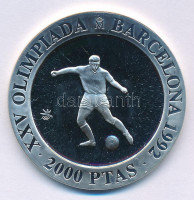 Spanyolország 1990. 2000P Ag 'Nyári Olimpia 1992 Barcelona - Labdarúgás' T:PP kis karcSpain 1990. 2000 Pesetas Ag '1992 Summer Olympics, Barcelona - Soccer' C:PP small scratchKrause KM#862