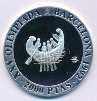 Spanyolország 1990. 2000P Ag 'Nyári Olimpia 1992 Barcelona - Evezés' T:PP Spain 1990. 2000 Pesetas Ag '1992 Summer Olympics, Barcelona - Rowing' C:PP Krause KM#865