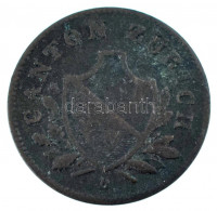 Svájc / Zürich 1845. 1r billon T:VF patinaSwitzerland / Zürich 1845. 1 Rappen billon C:VF patinaKrause KM#194