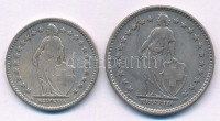 Svájc 1920. 1Fr Ag + 2Fr Ag T:XF,VFSwitzerland 1920. 1 Franc Ag + 2 Francs Ag C:XF,VFKrause Y#31, Y#32