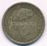 Svédország 1946TS 1K Ag 'V. Gusztáv' T:F patinaSweden 1946TS 1 Krona Ag 'Gustaf V' C:F patinaKrause KM#814