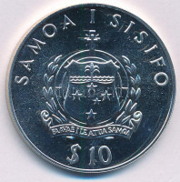 Szamoa 1988. 10T Ag 'Nyári Olimpia 1988 Szöul' T:UNCSamoa 1988. 10 Tala Ag '1988 Summer Olympics, Seoul' C:UNCKrause KM#70
