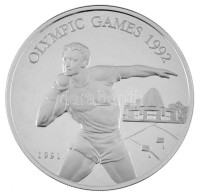 Szamoa 1991. 10T Ag 'Nyári Olimpia 1992 Barcelona - Súlylökés' T:PP / Samoa 1991. 10 Tala Ag '1992 Summer Olympics Barcelona - Shot Putter' C:PPKrause KM#82