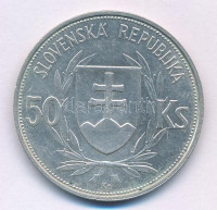 Szlovákia 1944. 50K Ag 'Függetlenség 5. évfordulója' T:XF karcSlovakia 1944. 50 Korun Ag '5th Anniversary of Independence' C:XF scratchKrause KM#10