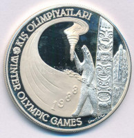 Törökország 1988. 10.000L Ag 'Téli Olimpia 1988 Calgary' T:PP ujjlenyomat, foltTurkey 1988. 10.000 Lira Ag 'Winter Olympics 1988 Calgary' C:PP fingerprints, spotKrause KM#983
