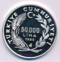 Törökország 1995. 50.000L Ag 'Nyári Olimpia, Atlanta' kapszulában T:PPTürkiye 1995. 50.000 Lira Ag 'Summer Olympics, Atlanta' in capsule C:PPKrause KM#1045