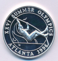 Turks- és Caicos-szigetek 1995. 20C Ag 'Nyári Olimpia 1996, Atlanta - Rúdugrás' kapszulában T:PPTurks & Caicos Islands 1995. 20 Crown Ag 'Summer Olympics 1996, Atlanta - Pole Vaulter' in capsule C:PPKrause KM#197
